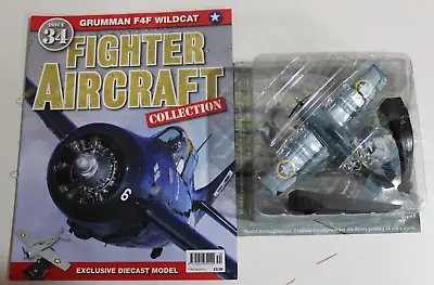 AMER Fighter Aircraft GRUMMAN F4F WILDCAT  - Exclusive Die-cast Model+Magazine • $16.41