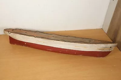 Early Wooden Pond Yacht Sailing Boat Hull Vintage Model Project Restoration 74cm • $124.27