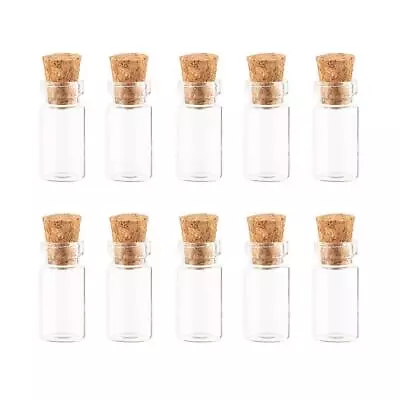 10Pcs/1ML Empty Sample Glass Bottles Jars Vials Case Container With Cork Stop... • $16.61