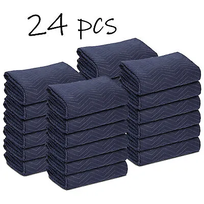 24PCS Moving Blankets 80  X 72  Heavy-duty Washable Moving Pad Shipping Blankets • $106.58