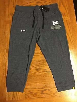 W/TAGS Woman’s Nike Jumpman Michigan Wolverines Jogger Workout Navy Pants Large • $39