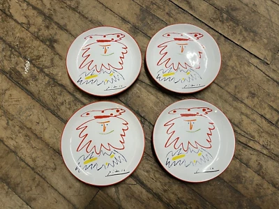 $69.95 • Buy Set Of Four (4) Masterpiece Editions Picasso Living  The King 1962  Plates  1998