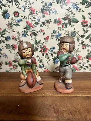 Vintage Made In Japan Ceramic Football Players Figurines Set Of 2 Boys Maruri • $40