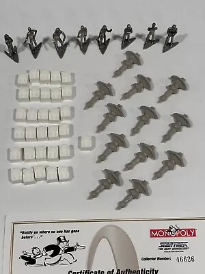 Monopoly Star Trek TNG Pewter (8) Figure Token Pieces & Starbase Pieces • $26