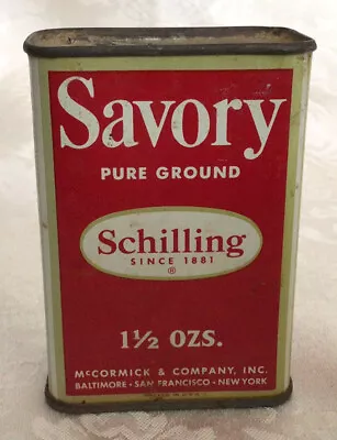 VTG 50’S SCHILLING Savory Spice Tin McCormick & Co. USA • $3.50