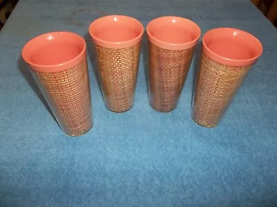 Vintage 50's Ratton Melmac Insulated Plastic Tumblers Lot Of 4 • $14