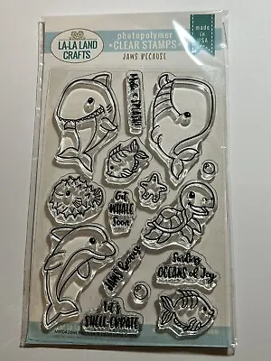 La-La Land Crafts Jaws Because Stamp Set 4 X6   • $3.99