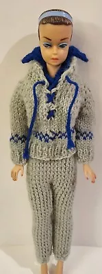 Vintage Barbie Clone Doll  Crocheted Winter/Ski Outfit Handmade Mommy Made  • $8.99