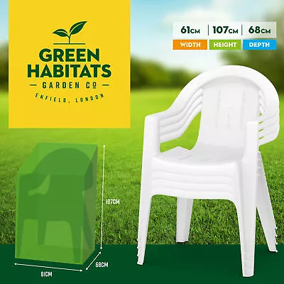 Garden Stackable Chair Cover Waterproof Outdoor Heavy Duty Strong Stacking Seat • £8.79