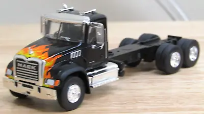 Greenlight Black W/flames Mack Granite Cab&chassis 3 Axle New No Box 1/64 • $18.99