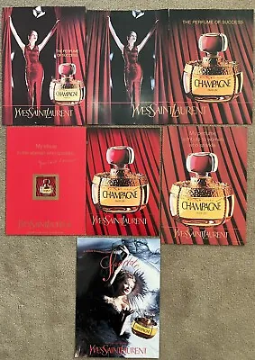 6x YSL Champagne Perfume Ads 1990s Magazine Clippings Yves Saint Laurent • $35