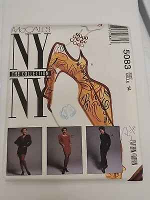 Vtg Mccalls Sewing Pattern NY NY Collection 5083 Jacket Dress 14 Suit • $5