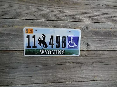 $1.49 • Buy Wyoming Handicap License Plate MINT With Bucking Horse BLOW OUT SALE $1.49