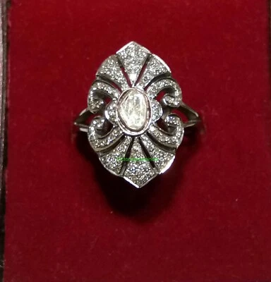 £127.08 • Buy Natural Diamond Natural Polki Handmade 925 Sterling Silver Engagement Gift Ring