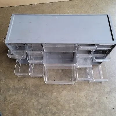 Vintage Akro-Mils Model 10-136 Gray 23 Drawer Plastic Storage Cabinet • $42.95