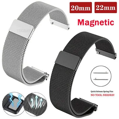 Magnetic Milanese Band Strap For Samsung Galaxy Watch 42 46mm 3 41/45mm Active 2 • $12.99