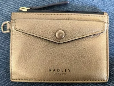 Radley London Antique Gold Metallic Small Leather Purse Wallet ID Card Holder • £8.99