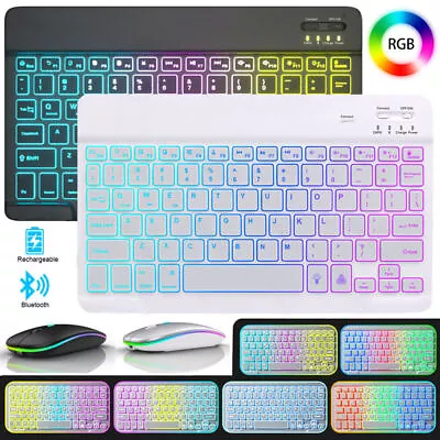 For Samsung Galaxy Tab A9 Plus A8 A7 S9 S9+ S8 Backlit Bluetooth Keyboard Mouse • $29.99