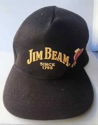 Jim Beam Hat Cap Snapback Black Brand New Bourbon Logo Embroidery Alcohol Cap • $16.89