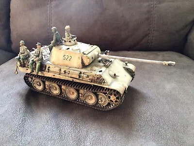 £85 • Buy 1/35 Built German Panther Medium Tank Inc Tank Crew/ Infantry