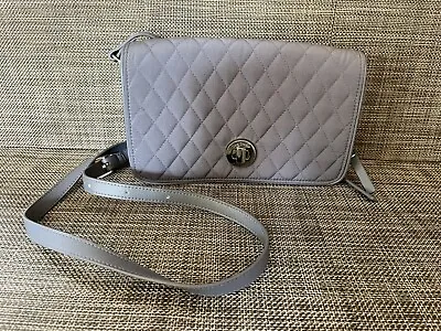 Vera Bradley Crossbody Handbag Carbon Gray Quilted Turnlock • $30