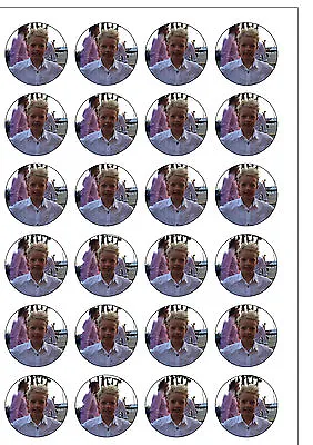 24 X 40mm Personalised Your Photo Edible Wafer Paper Pre Cut Round Cake Toppers • £4.99
