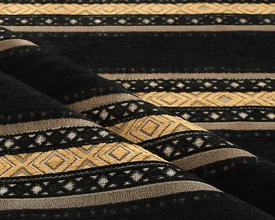 Boho Upholstery Fabric Ethnic Tapestry Drapery Moroccan Scandinavian Aztec Black • $5.90
