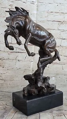 Bronze Sculpture Rearing Horse Signed Original Milo Masterpiece Figurine Decor • $229.50