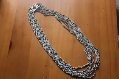 £12.99 • Buy Vintage Trifari Silvertone Long Multi Chain's Necklace
