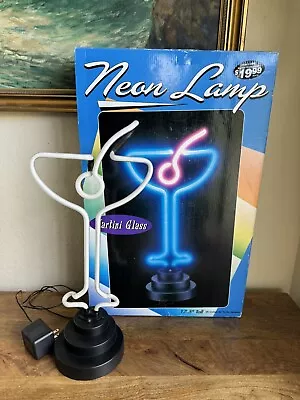 Martini Glass & Olive Neon Sign Sculpture Table Lamp Light Home Bar Cocktail • $44.95