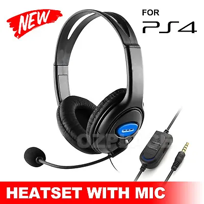 $14.95 • Buy 3.5mm Wired Gaming Headset Mic Chat Stereo Headphone For PC Playstation 4 PS4