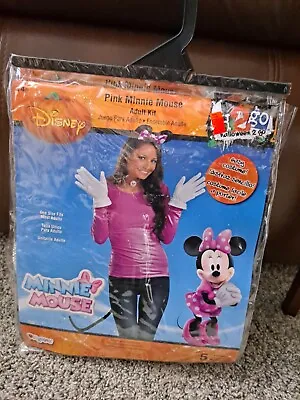 * Disney Minnie Mouse Easy Costume Adult O/S 5 Pcs Necklace Ears Gloves Tail • $15