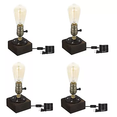 4 PACK Retro Steampunk Desk Table Lamp Counter Top Light Office Café Pub Bar • $30.99