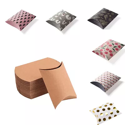 1-200X Mini Wedding Favor Box Craft Paper Pillow Party Favour Gift Candy Bags • £1.19