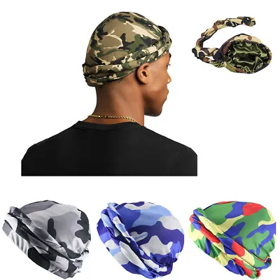 Muslim Durag Turban Camouflage Head Wrap Men Head Scarf Hijab Hat Cap Cover US • $9.88
