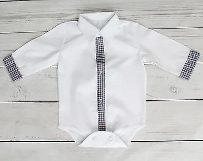 £10.90 • Buy Baby Boy White Smart Shirt Style Formal Bodysuit Body Shirt Long Sleeve 0-18M 