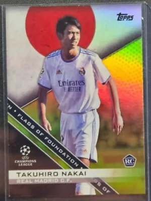 2021 Topps UCL Collection Flags Of Foundation Gold /50 Takuhiro Nakai Rookie RC • $27