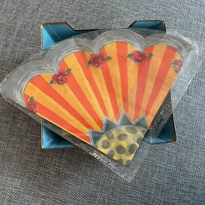 RARE Mackenzie Childs Tissue Napkins (15) Bandonion/Fan Shape/fold Out Round 13” • $28