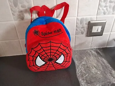 NEW - Child's Small Plush Spiderman Backpack - 10  X 10  (25cm X 25cm) • £4.99