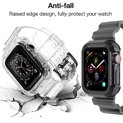 $7.99 • Buy For Apple Watch Band Series 8 7 6 5 4 32 SE Ultra Shockproof Bumper Case 41 45mm