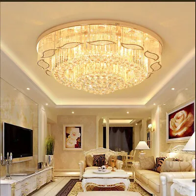 US Modern Crystal LED Ceiling Light Chandelier Flush Mount Lamp Lighting Fixture • $156