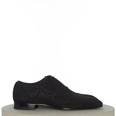 CHRISTIAN LOUBOUTIN 895$ GREGGO Orlato Flat Oxford Shoes - Black Crosta • $625.50