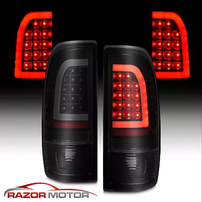 For 1997-03 Ford F150 99-07 F250 F350 Black Smoke LED Tube Tail Light Brake Lamp • $125.88