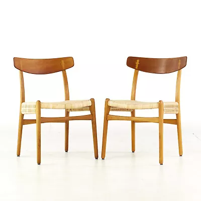 Hans Wegner For Carl Hansen And Son Mid Century Teak CH23 Dining Chairs - Pair • $2195