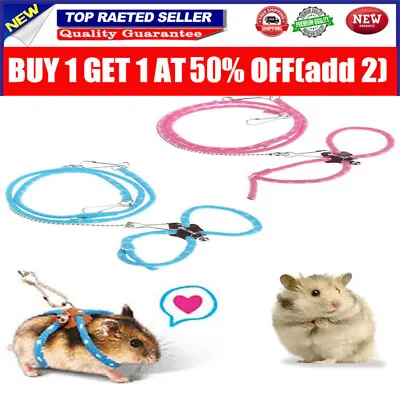 £5.77 • Buy Adjustable Harness Leash Hamster Rat Mouse Squirrel Gerbil Glider Walking Toy YU