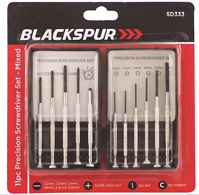 Precision Screwdriver Set 11PC Small Phone Watch Laptop Glasses Repair + Pouch • £3.19