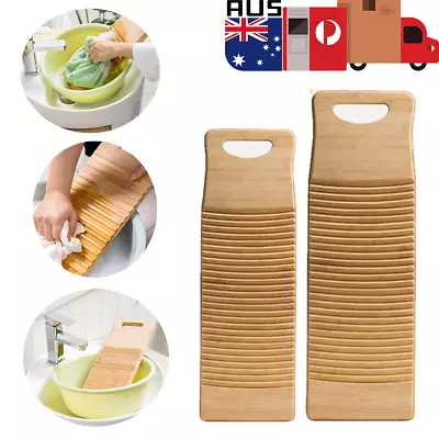 Labor Saving Bamboo Washboard Thicken Wave Faced Wash Clean Home Laundry Clothes • $29