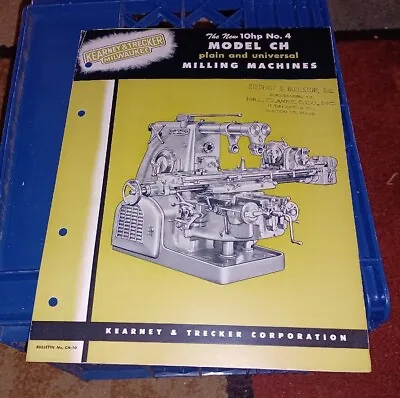 K & T Kearney Trecker Milling Machines 10hp Model CH Milwaukee Catalog No 4 Book • $28.49