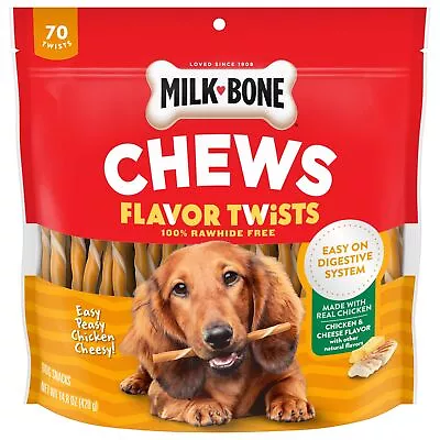 Milk-Bone Easy Peasy Chicken Cheesy Flavor Twists Rawhide Free Dog Chews Ba... • $19.75