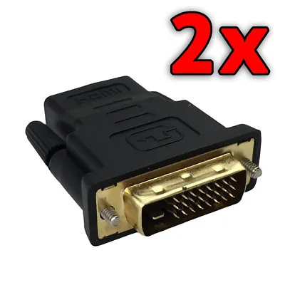 $7.75 • Buy 2x DVI D Male Dual Link Plug To HDMI Female Converter Cable Adapter For HDTV HD